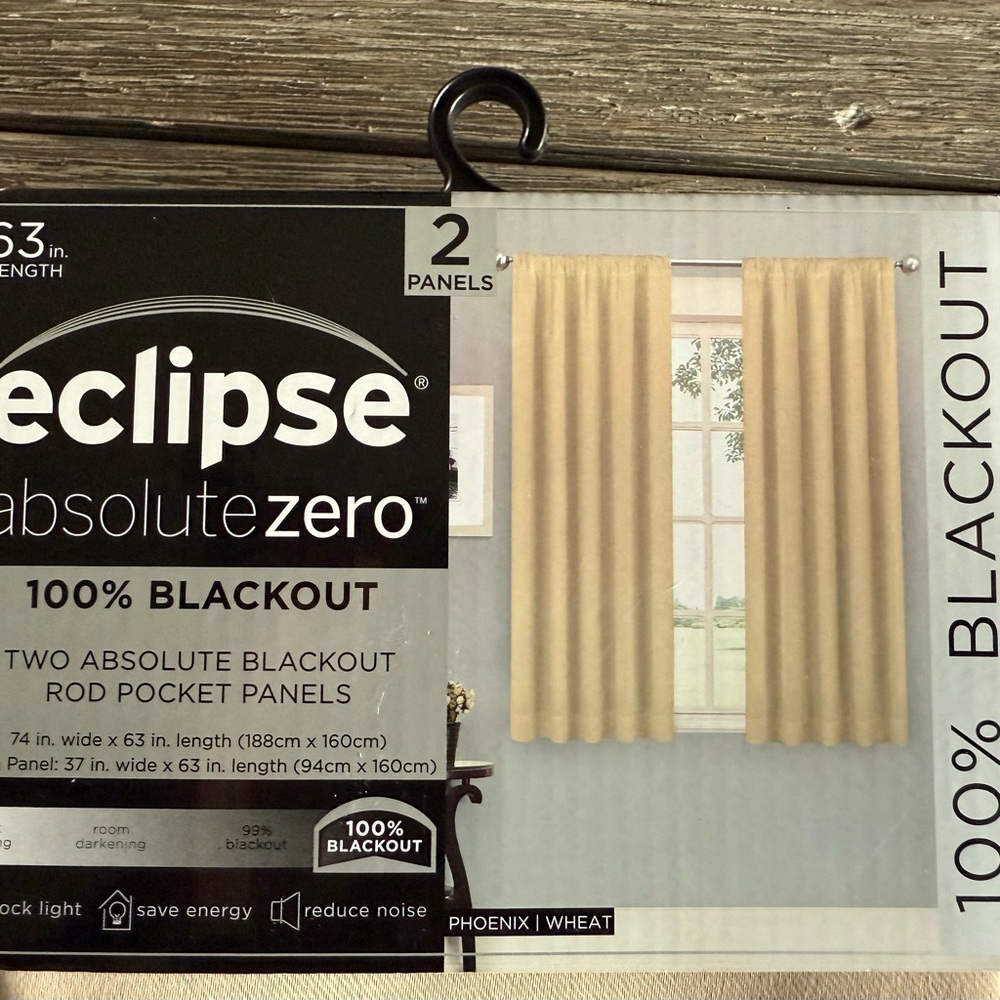 Eclipse Absolute Zero Wheat Blackout Curtains - Picture 2 of 3